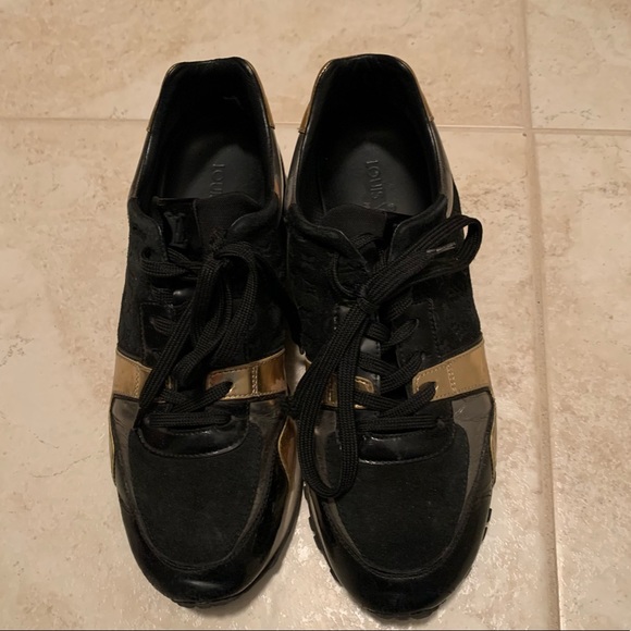 Louis Vuttion Gold And Black Sneakers Size:7.5. - Picture 1 of 9